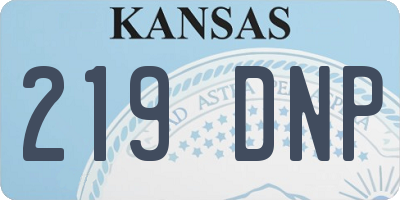 KS license plate 219DNP