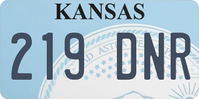 KS license plate 219DNR