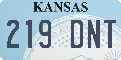 KS license plate 219DNT