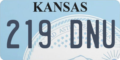 KS license plate 219DNU