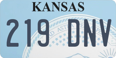 KS license plate 219DNV