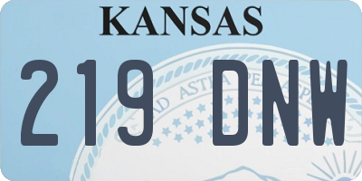 KS license plate 219DNW