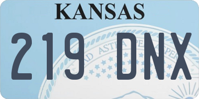 KS license plate 219DNX