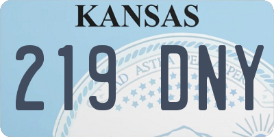 KS license plate 219DNY