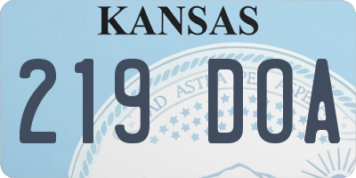 KS license plate 219DOA