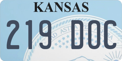 KS license plate 219DOC