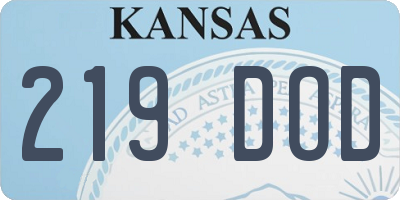 KS license plate 219DOD