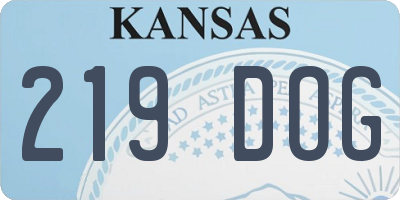 KS license plate 219DOG