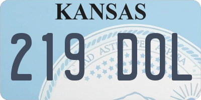 KS license plate 219DOL