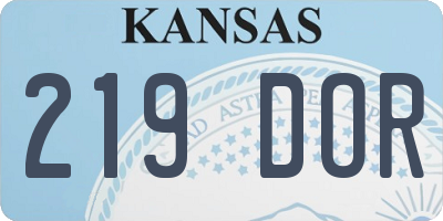 KS license plate 219DOR