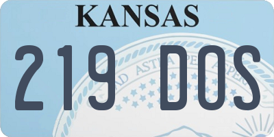 KS license plate 219DOS