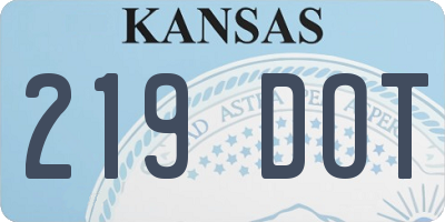 KS license plate 219DOT