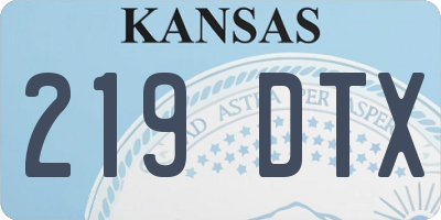 KS license plate 219DTX