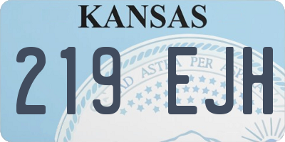 KS license plate 219EJH