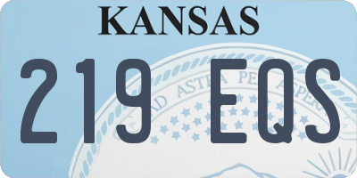 KS license plate 219EQS