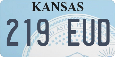 KS license plate 219EUD