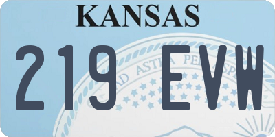 KS license plate 219EVW