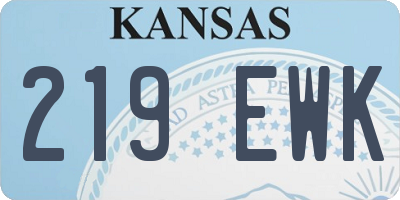 KS license plate 219EWK