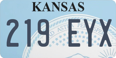 KS license plate 219EYX