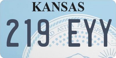 KS license plate 219EYY