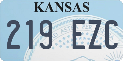 KS license plate 219EZC