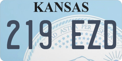 KS license plate 219EZD
