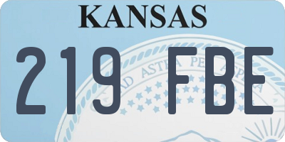 KS license plate 219FBE