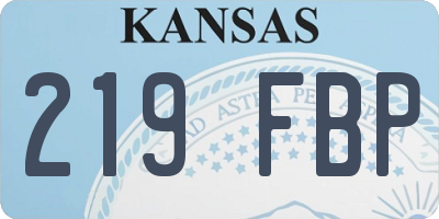 KS license plate 219FBP