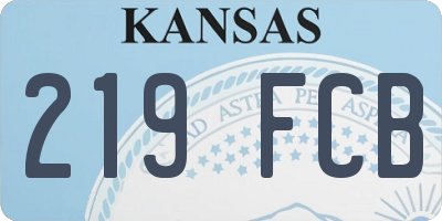 KS license plate 219FCB