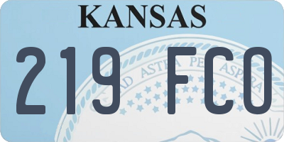 KS license plate 219FCO