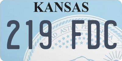 KS license plate 219FDC