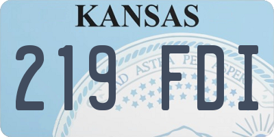 KS license plate 219FDI