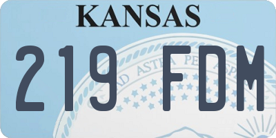 KS license plate 219FDM