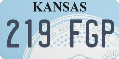 KS license plate 219FGP