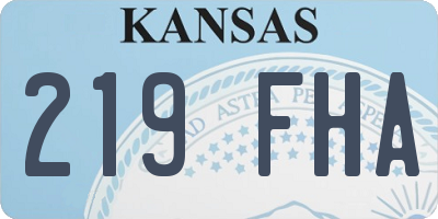 KS license plate 219FHA