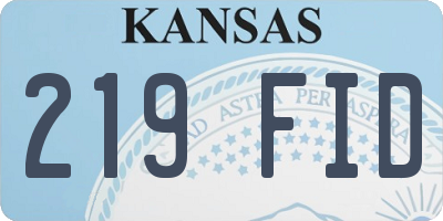 KS license plate 219FID