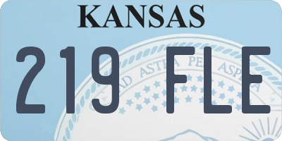 KS license plate 219FLE