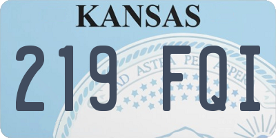 KS license plate 219FQI