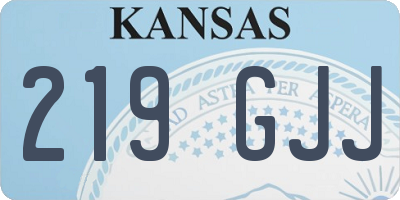 KS license plate 219GJJ