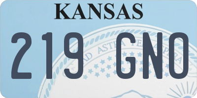 KS license plate 219GNO