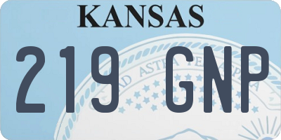 KS license plate 219GNP