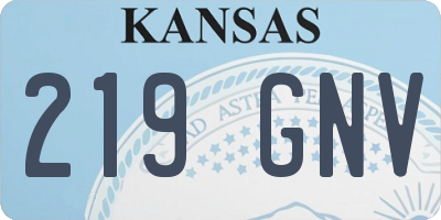 KS license plate 219GNV