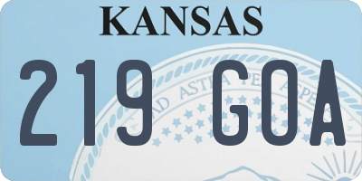 KS license plate 219GOA