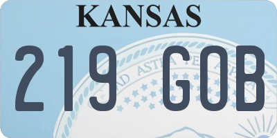 KS license plate 219GOB