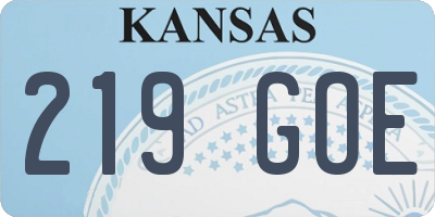 KS license plate 219GOE