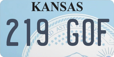 KS license plate 219GOF