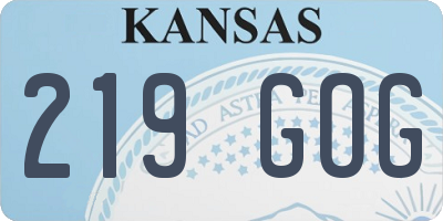 KS license plate 219GOG