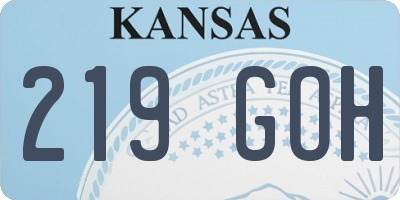 KS license plate 219GOH