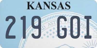 KS license plate 219GOI