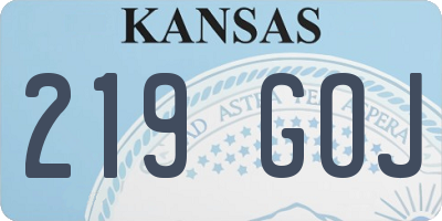 KS license plate 219GOJ